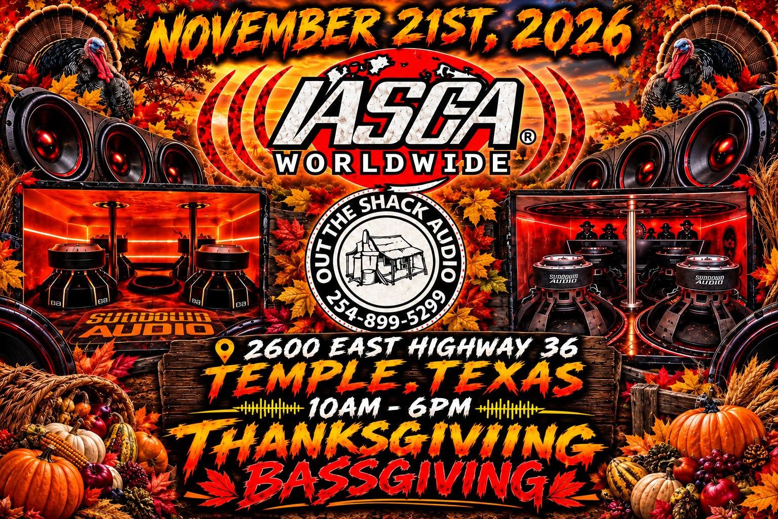 Flyer for IASCA Worldwide Thanksgiving Bassgiving