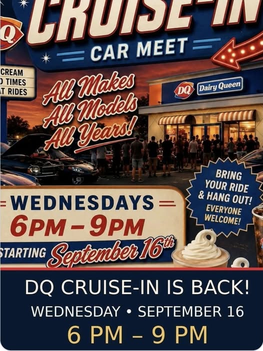 Flyer for DQ Cruise-In Car Meet