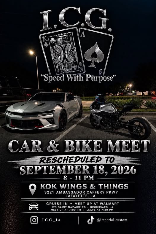 Flyer for I.C.G. Car & Bike Meet