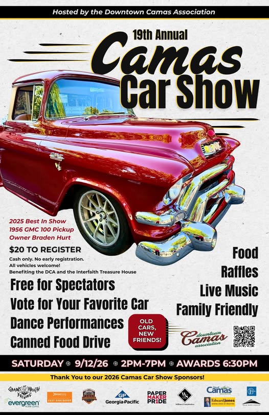 Flyer for 19th Annual Camas Car Show
