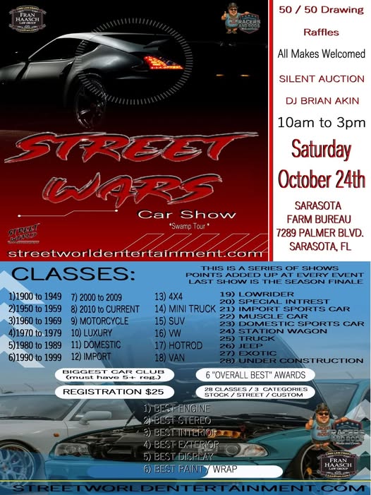 Flyer for Street Wars Car Show