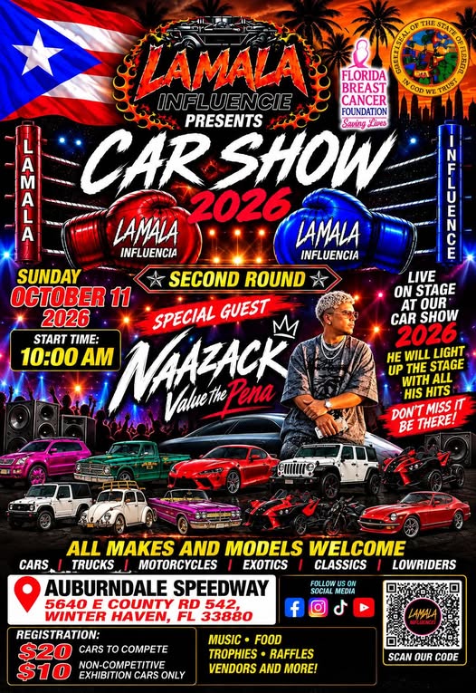 Flyer for Lamala Influencia Car Show 2026 - Second Round