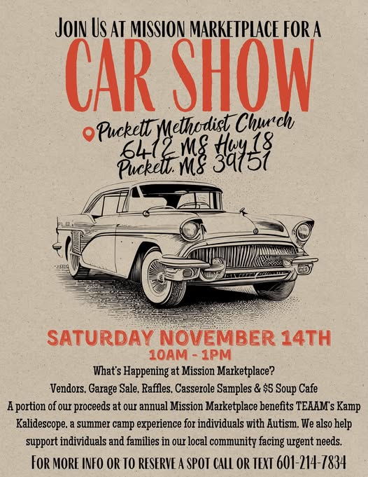 Flyer for Mission Marketplace Car Show