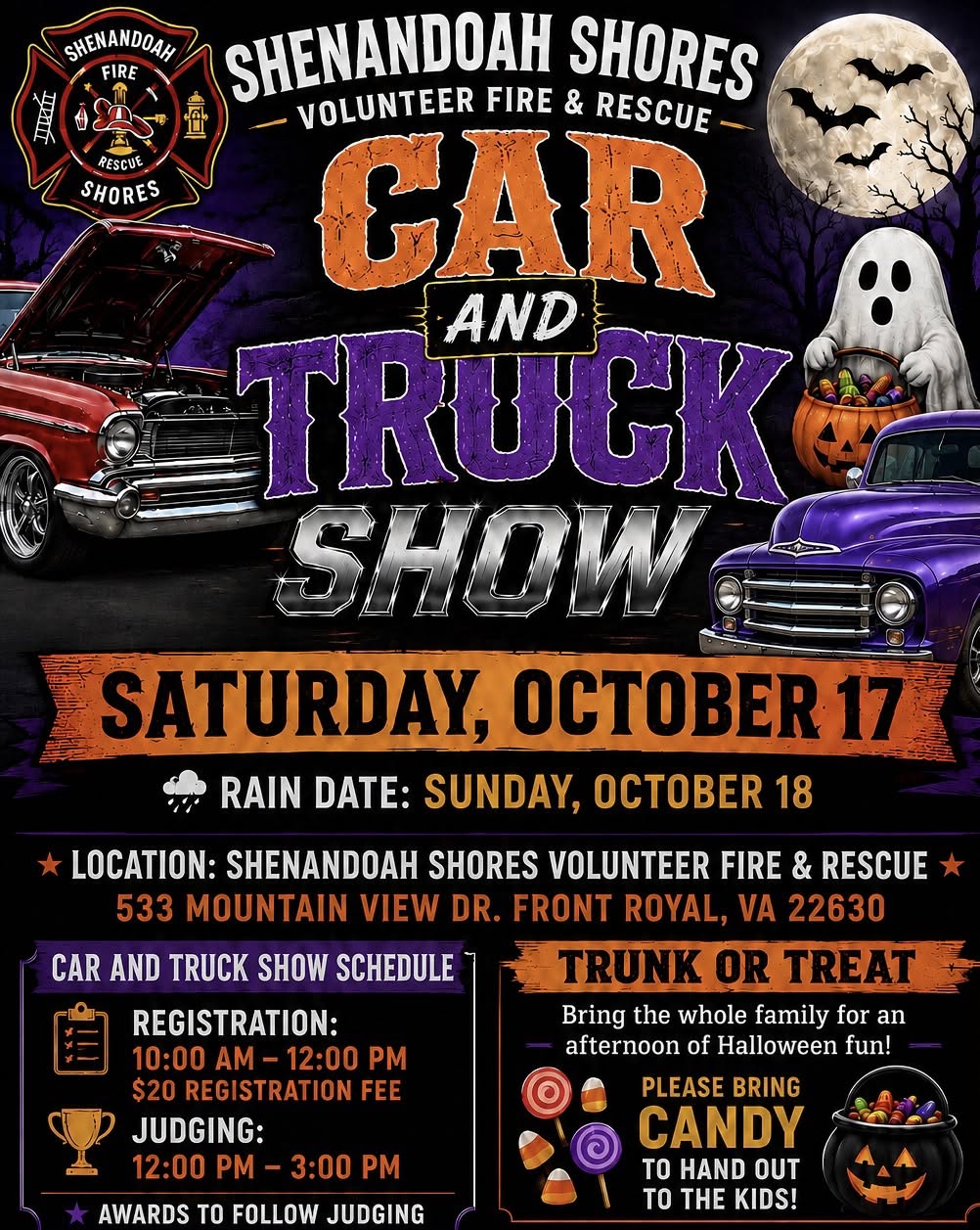 Flyer for Shenandoah Shores Car and Truck Show