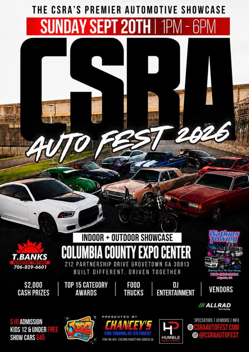Flyer for CSRA Auto Fest 2025