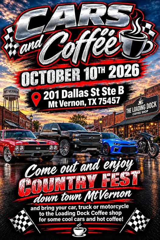 Flyer for Cars and Coffee
