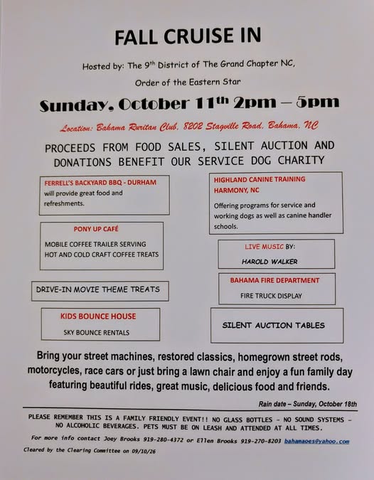 Flyer for Fall Cruise In