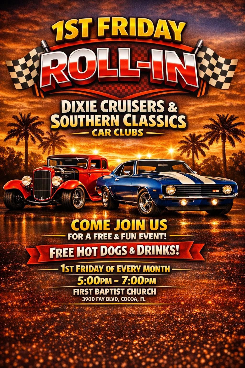 Flyer for 1st Friday Roll-In