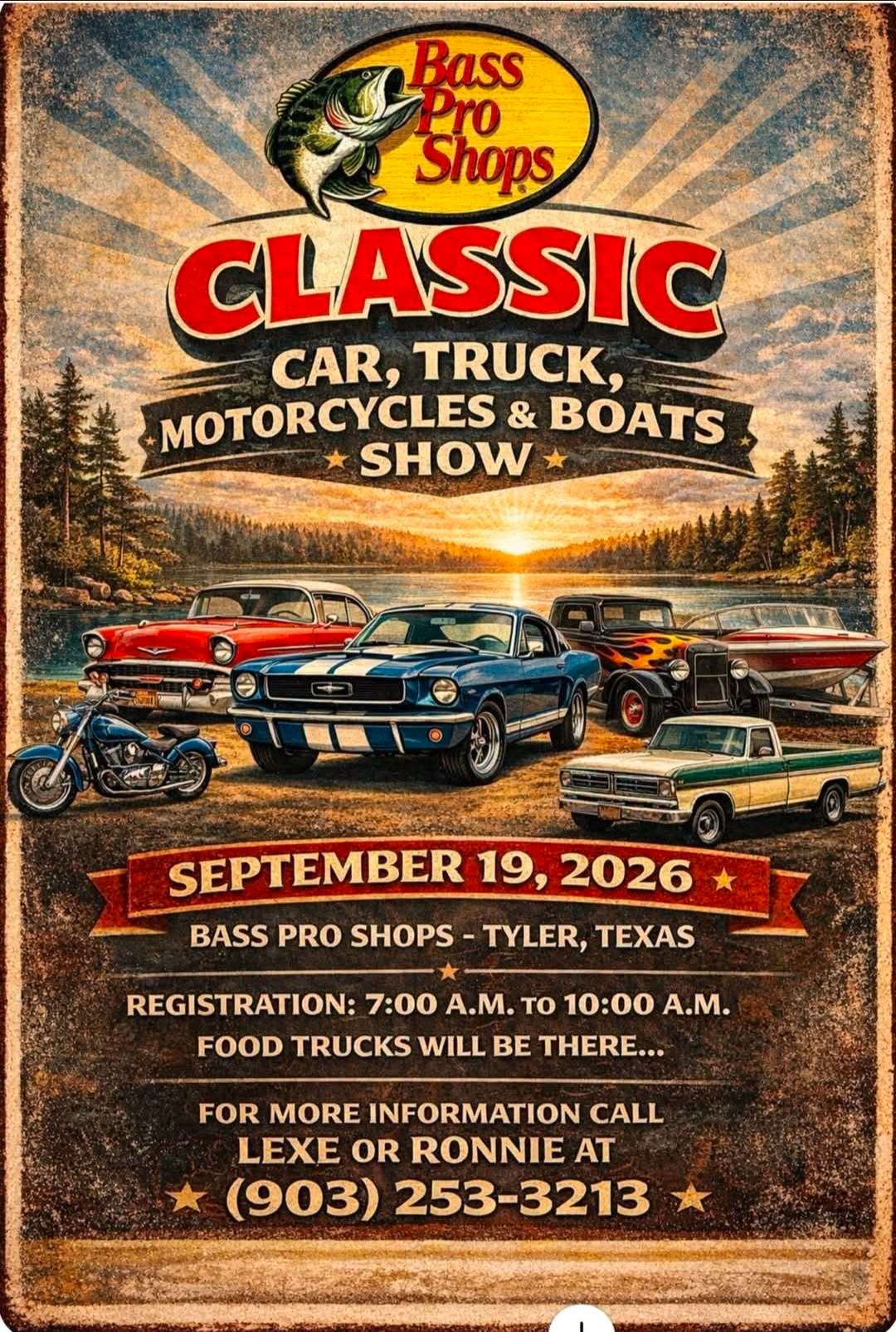 Flyer for Bass Pro Shops Classic Car, Truck, Motorcycles & Boats Show