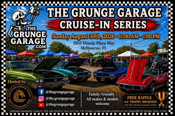 Flyer for The Grunge Garage Cruise-In Series