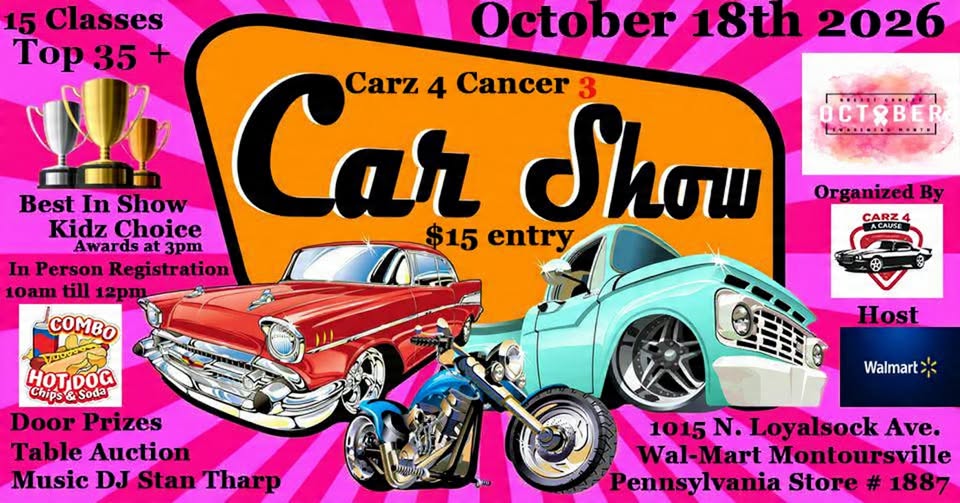 Flyer for Carz 4 Cancer Car Show