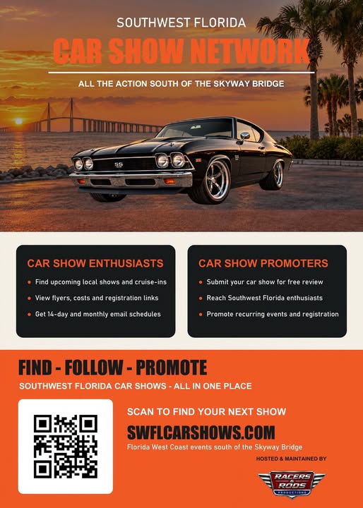 Flyer for Southwest Florida Car Show Network