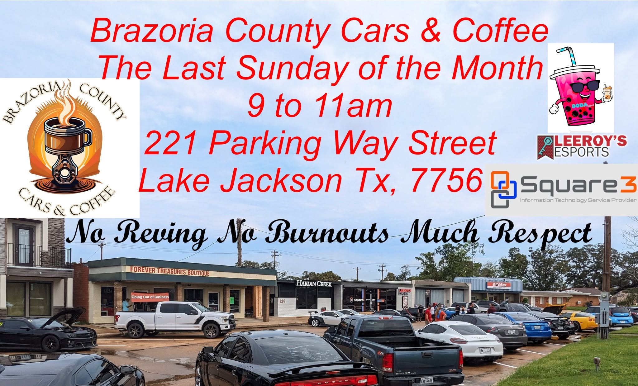 Flyer for Brazoria County Cars & Coffee