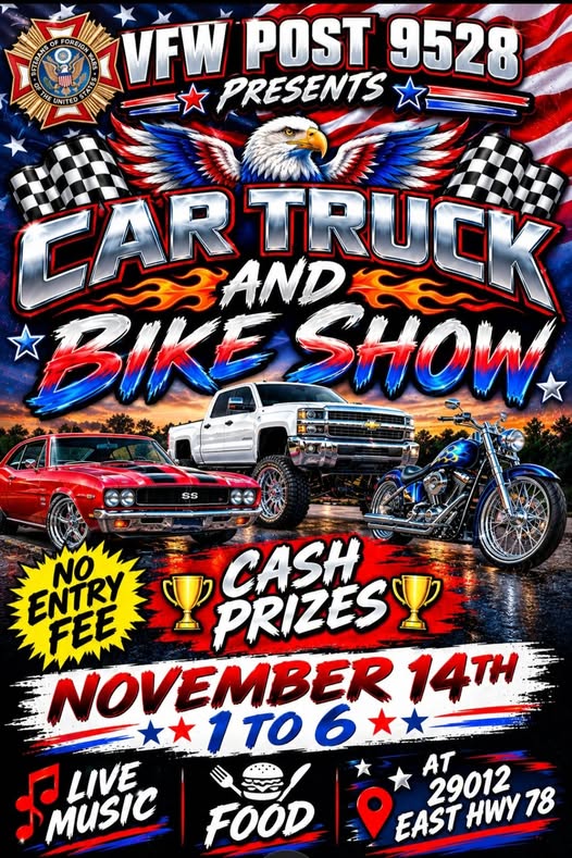 Flyer for Car Truck and Bike Show