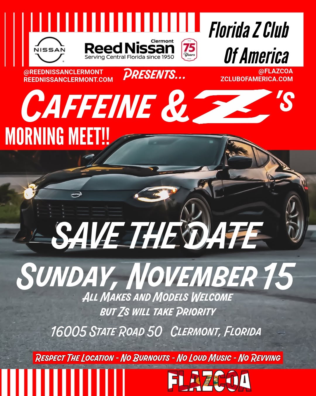 Flyer for Caffeine & Z's Morning Meet!!