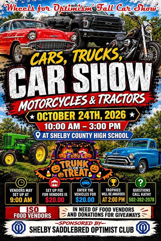 Flyer for Wheels for Optimism Fall Car Show