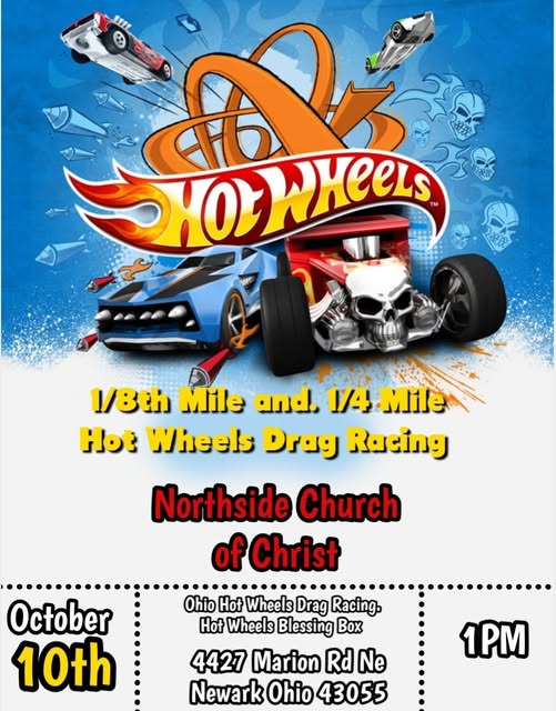 Flyer for 1/8th Mile and 1/4 Mile Hot Wheels Drag Racing