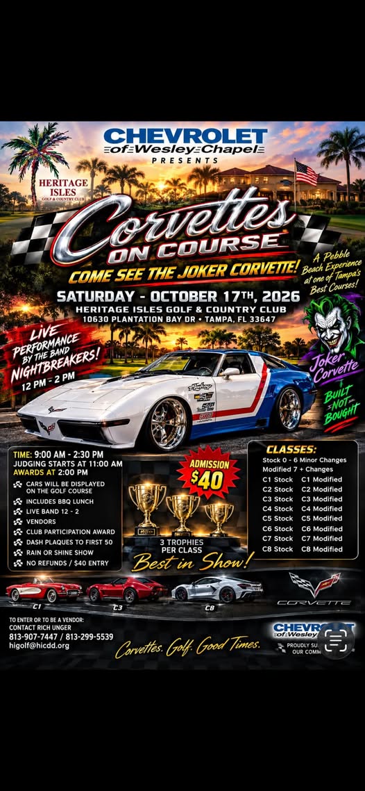 Flyer for Corvettes On Course