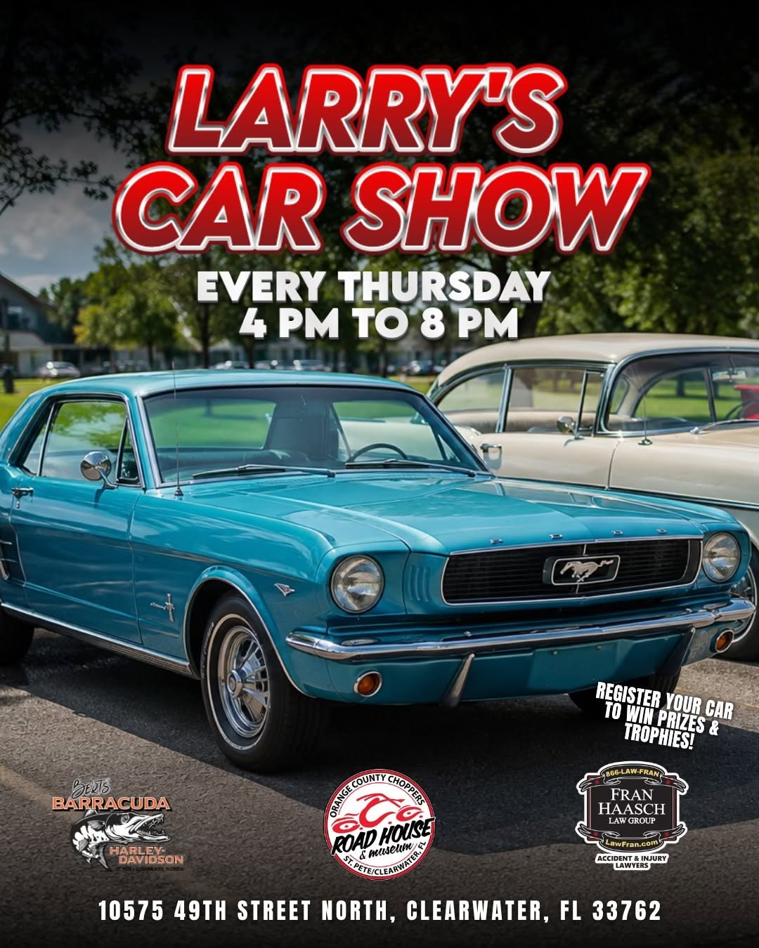 Flyer for Larry's Car Show