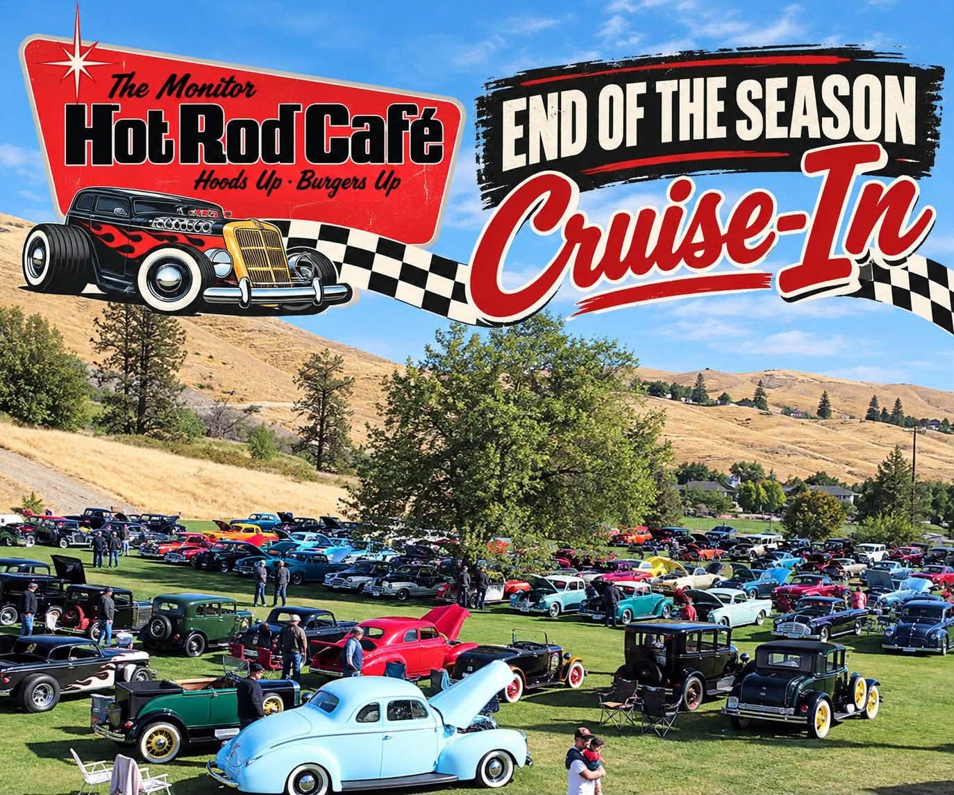 Flyer for End of the Season Cruise-In at The Monitor Hot Rod Café