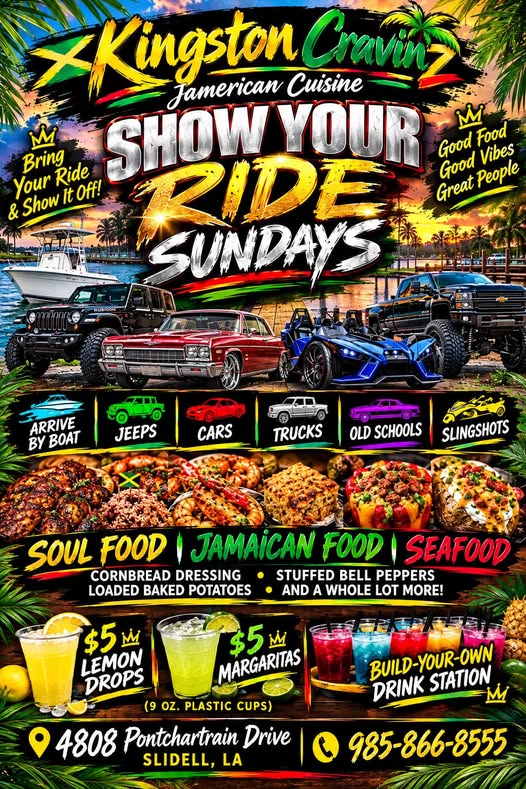 Flyer for Kingston Cravin Sundays - Show Your Ride