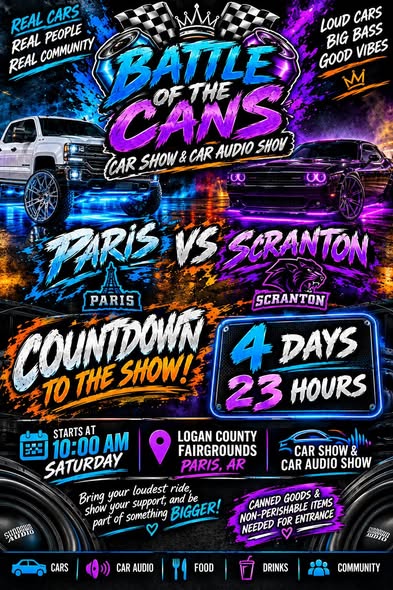 Flyer for Battle of the Cans - Car Show & Car Audio Show