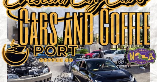 Flyer for Cars and Coffee at Port Coffee Co