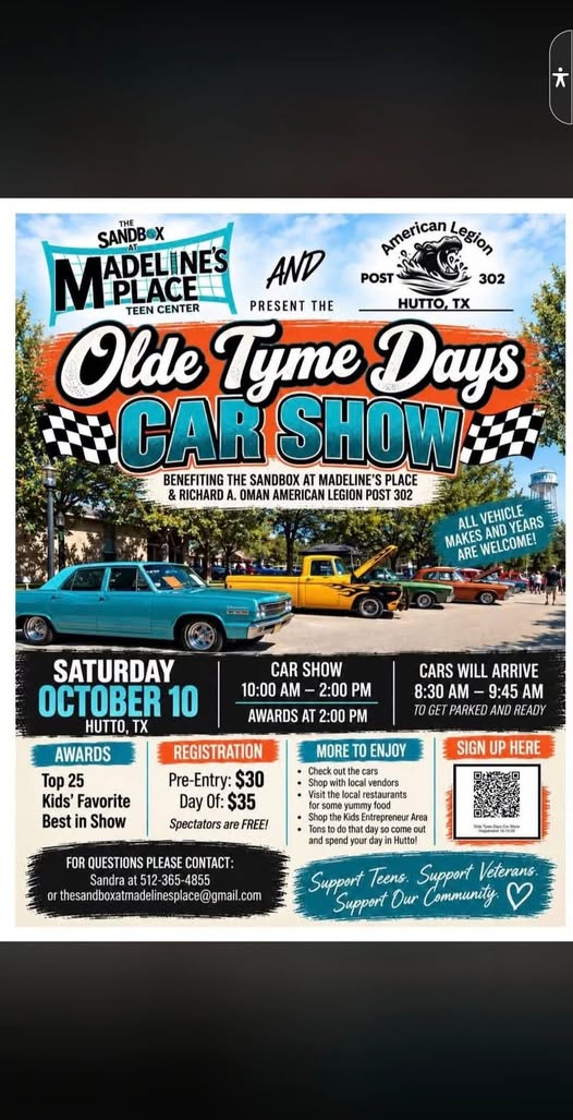 Flyer for Olde Tyme Days Car Show