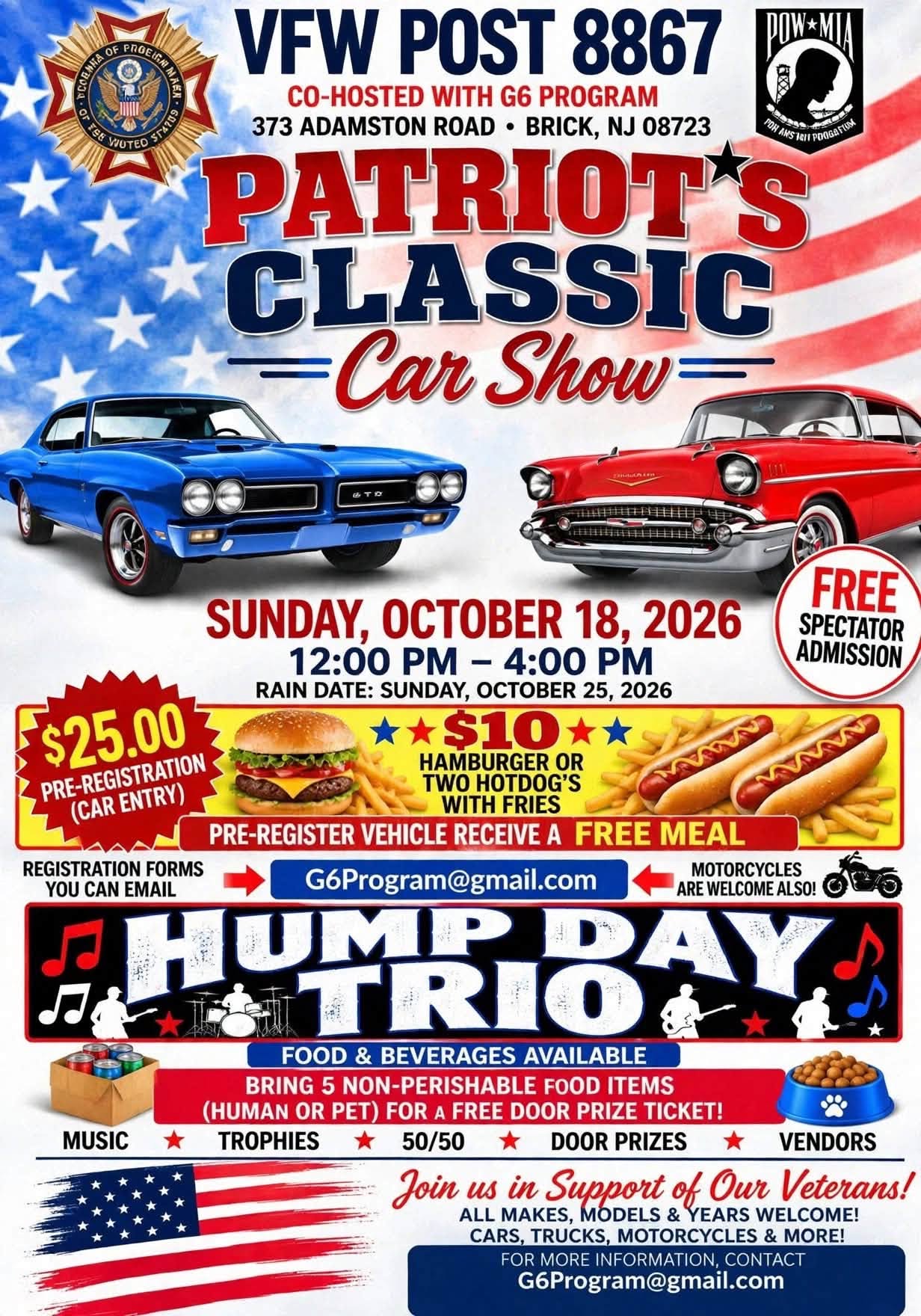 Flyer for Patriot's Classic Car Show