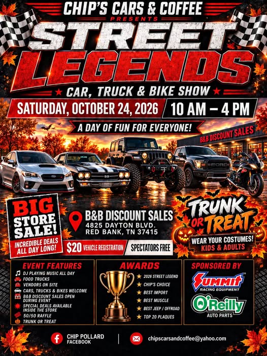 Flyer for Street Legends Car, Truck & Bike Show