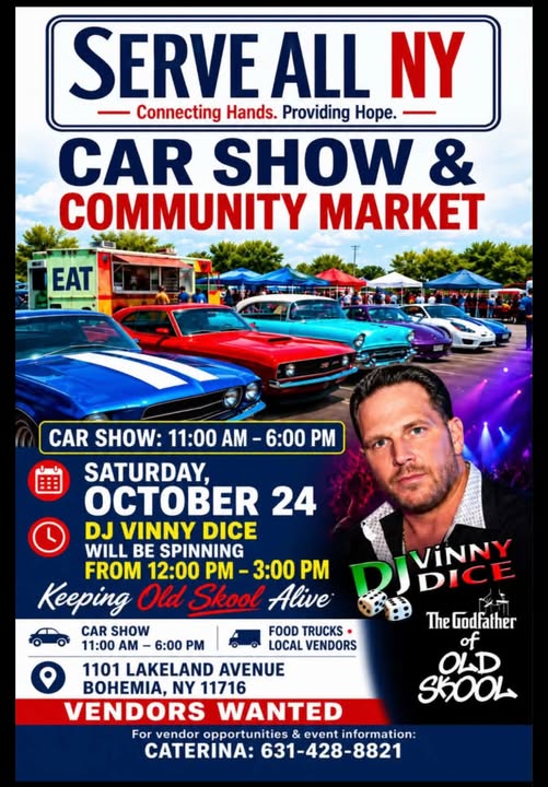 Flyer for Serve All NY Car Show & Community Market