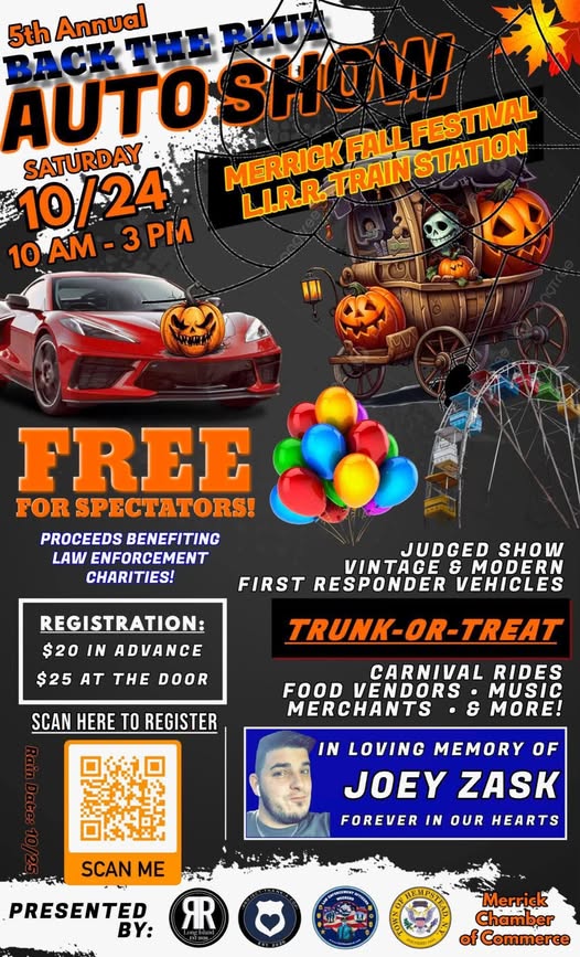 Flyer for 5th Annual Back the Blue Auto Show