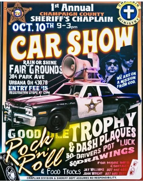 Flyer for 1st Annual Champaign County Sheriff's Chaplain Car Show