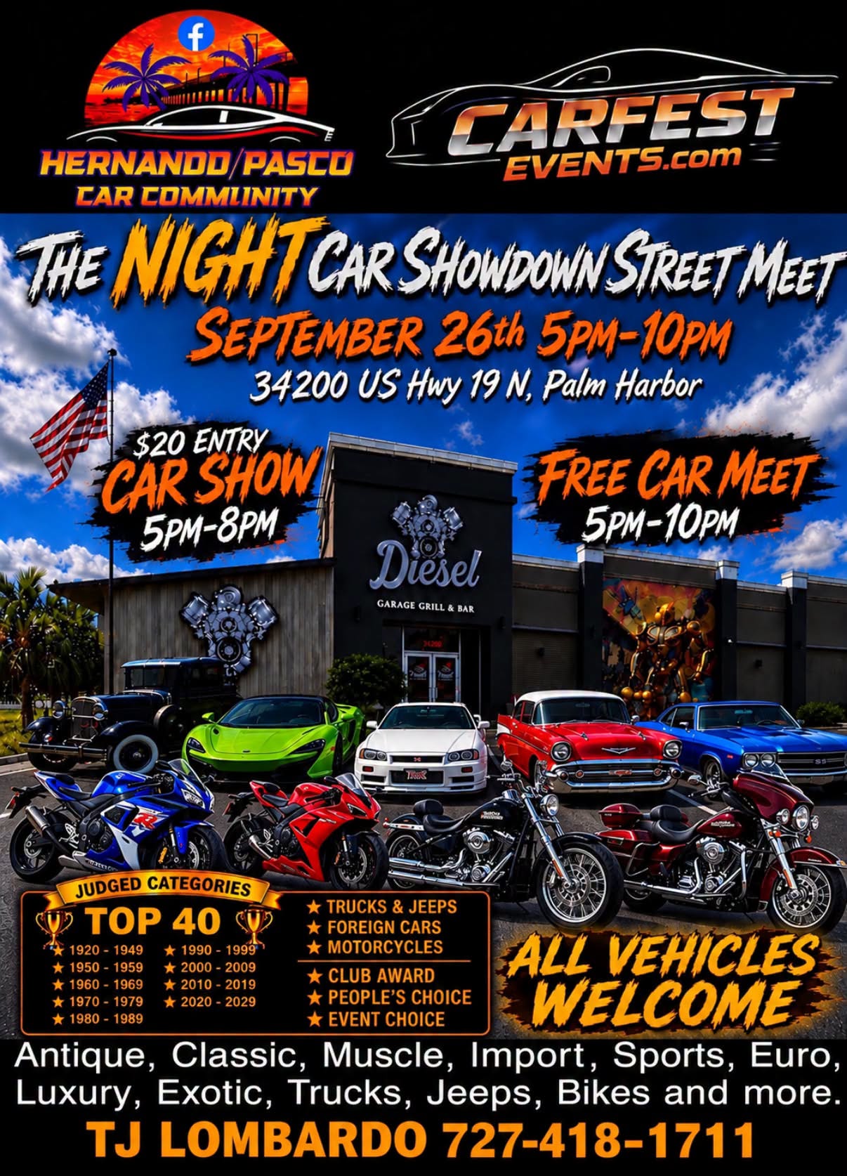 Flyer for The Night Car Showdown Street Meet