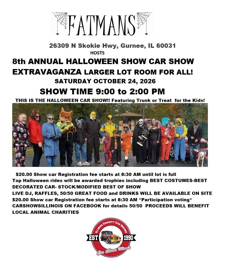 Flyer for 8th Annual Halloween Show Car Show Extravaganza