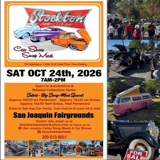 Flyer for Stockton Car Show Swap Meet