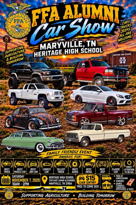 Flyer for FFA Alumni Car Show