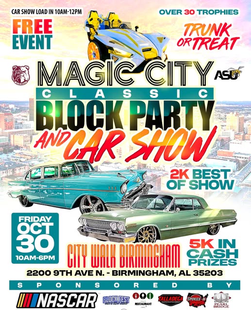 Flyer for Magic City Classic Block Party and Car Show
