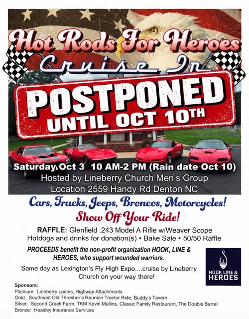 Flyer for Hot Rods For Heroes Cruise In