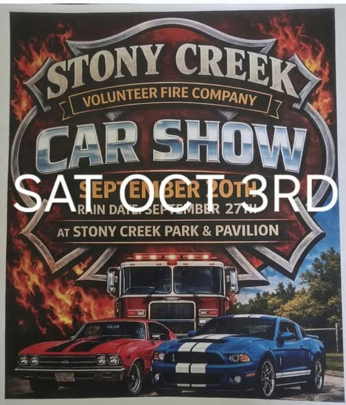 Flyer for Stony Creek Volunteer Fire Company Car Show
