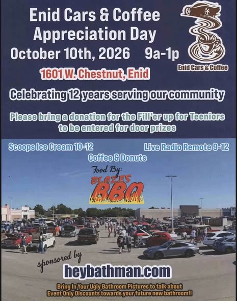 Flyer for Enid Cars & Coffee Appreciation Day
