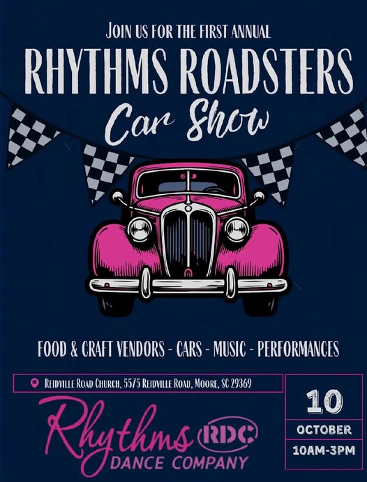 Flyer for Rhythms Roadsters Car Show