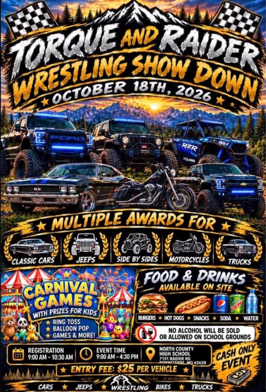 Flyer for Torque and Raider Wrestling Show Down