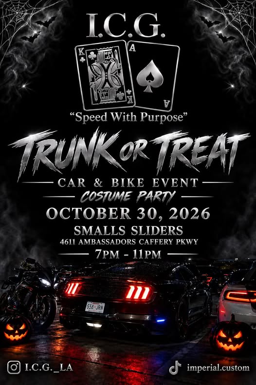 Flyer for Trunk or Treat Car & Bike Event - Costume Party