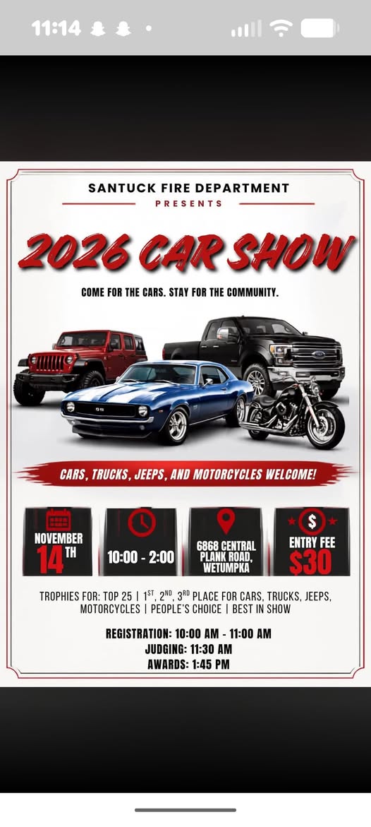 Flyer for 2026 Car Show