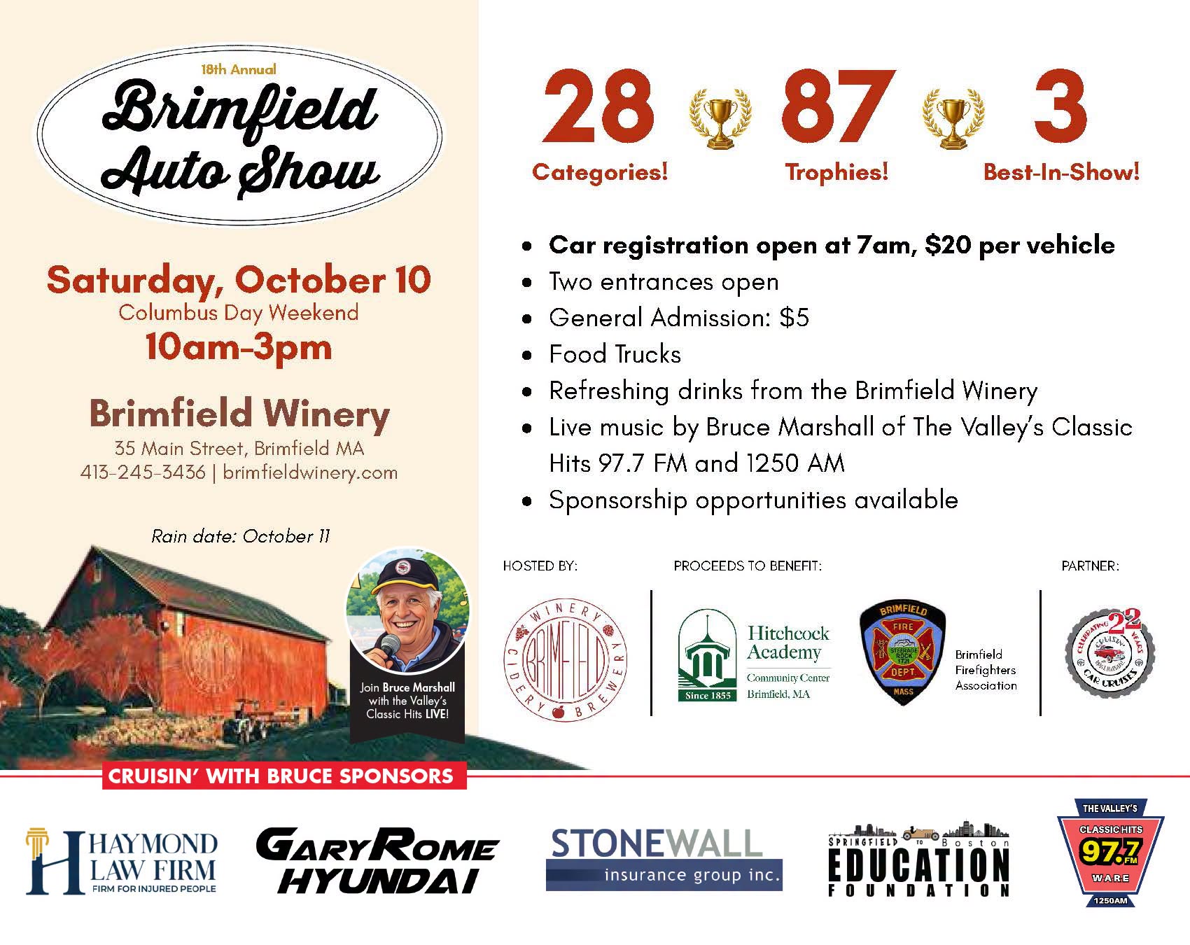Flyer for 18th Annual Brimfield Auto Show