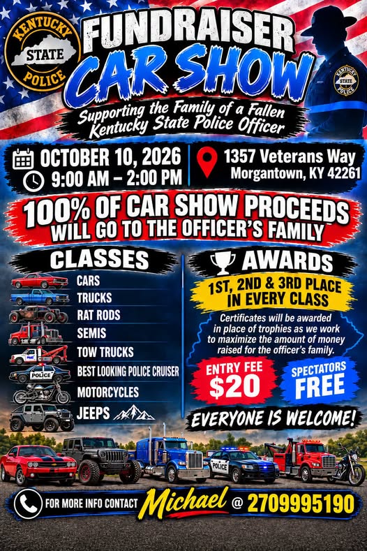 Flyer for Kentucky State Police Fundraiser Car Show