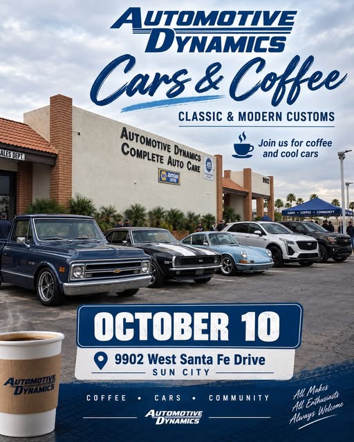 Flyer for Automotive Dynamics Cars & Coffee
