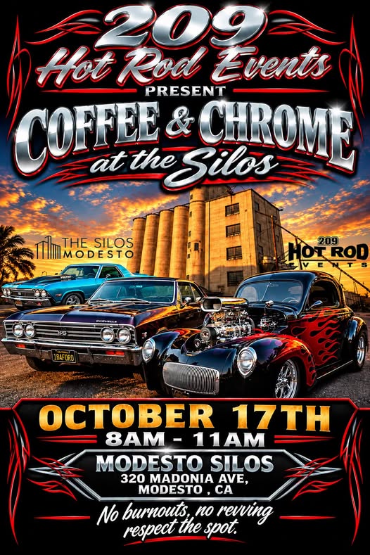 Flyer for Coffee & Chrome at the Silos