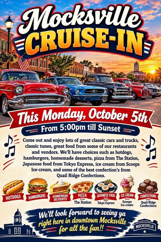 Flyer for Mocksville Cruise-In